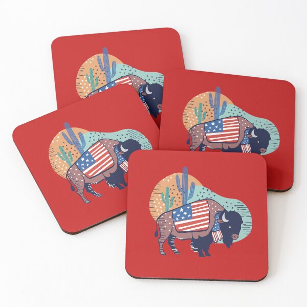 Item preview, American Flag Buffalo in the Desert designed and sold by IvysCreativityHouse.
