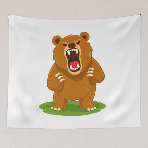 Item preview, Fierce Roaring Bear Cartoon – Bold Forest Animal Art designed and sold by ROARSOME DESiGNS.