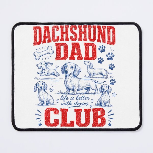 Item preview, Dachshund Dad Club Cute Retro Wiener Dog Father designed and sold by ArcaneArtistry.