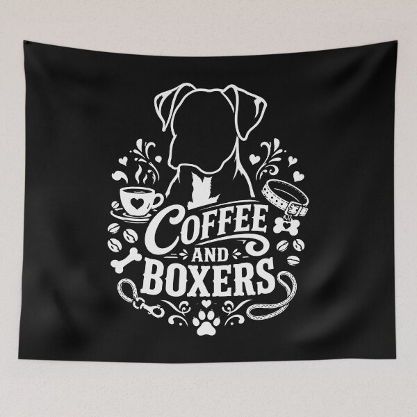 Item preview, Coffee and Boxers T-Shirt – Retro Boxer Dog Mom Tee, Boxer Mom Gift  designed and sold by THREE LITTLE BEANS.