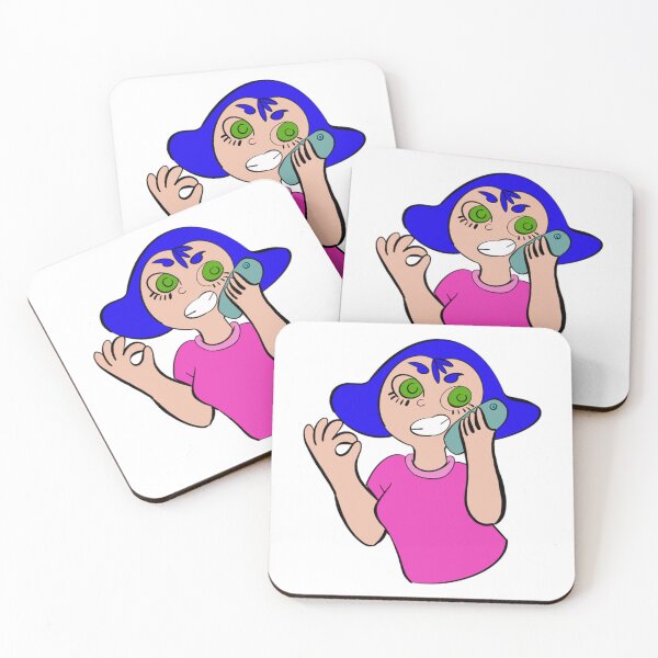 Item preview, OK Sign Cute Girl Talking On Phone Art designed and sold by ViolettaGlass.