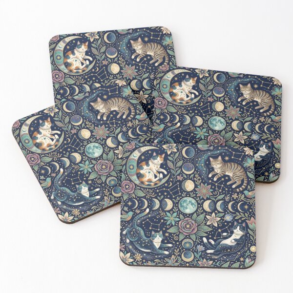 Item preview, Celestial Cats and Mystic Moon Pattern designed and sold by Iampoji.
