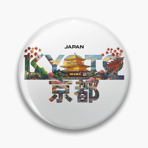 Item preview, Kyoto Japan Landmark Typography Travel Design designed and sold by Muri Neko.