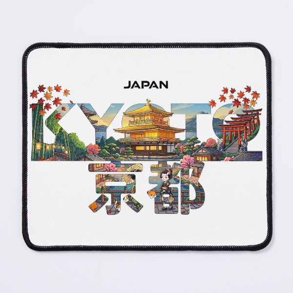 Item preview, Kyoto Japan Landmark Typography Travel Design designed and sold by Muri Neko.