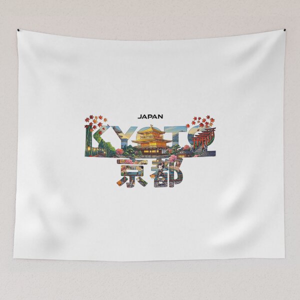 Item preview, Kyoto Japan Landmark Typography Travel Design designed and sold by Muri Neko.