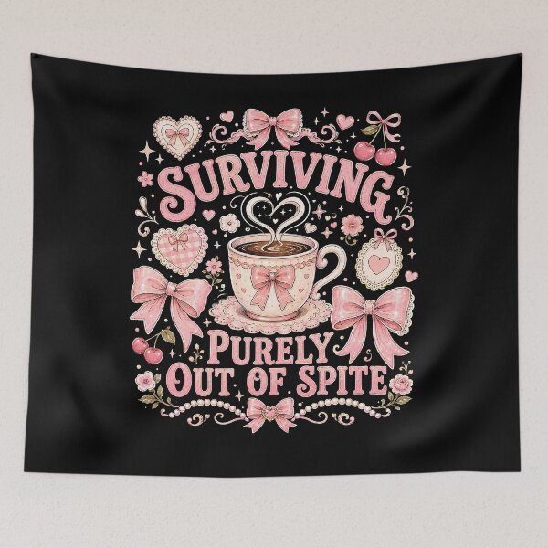 Item preview, Surviving Purely Out of Spite Pink Coquette Bow designed and sold by THREE LITTLE BEANS.
