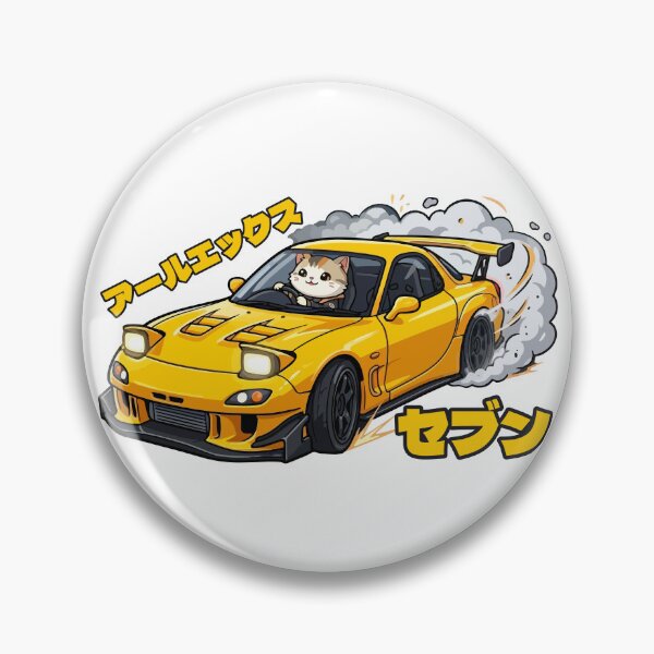 Item preview, Kawaii Drift Cat RX7 JDM Racer Akina mountain designed and sold by Muri Neko.