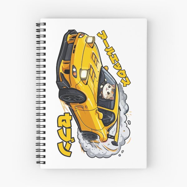 Item preview, Kawaii Drift Cat RX7 JDM Racer Akina mountain designed and sold by Muri Neko.
