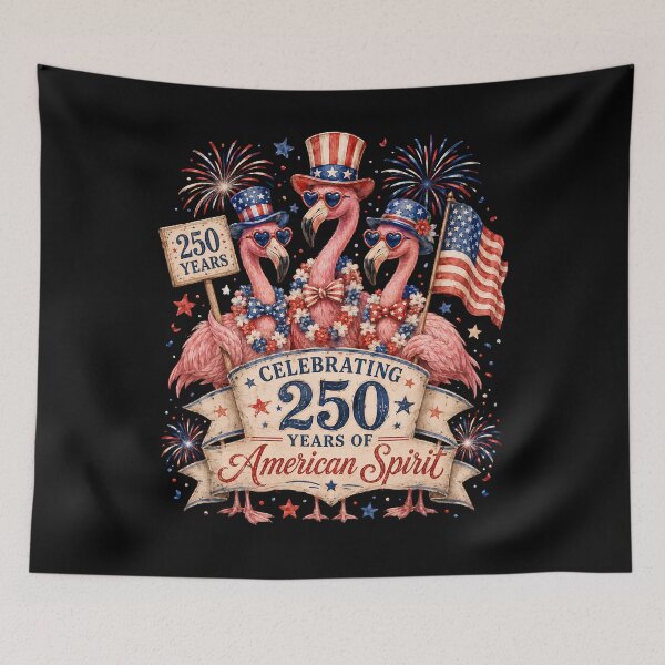 Item preview, Patriotic Flamingo 250 Years American Spirit T-Shirt,Patriotic Flamingo Shirt, 250 Years Freedom USA Tee, Fourth July designed and sold by THREE LITTLE BEANS.