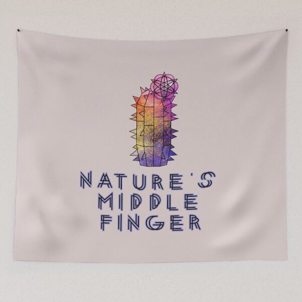 Item preview, Nature's Middle Finger Funny Geometric Cactus Design designed and sold by GraphicComet.