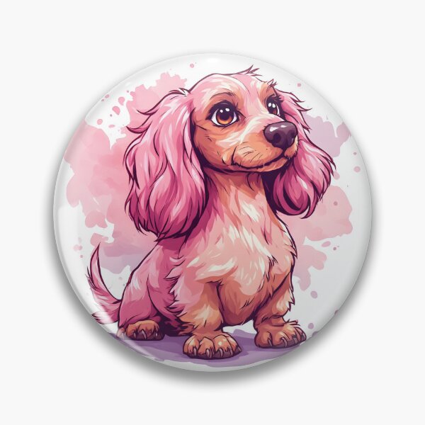 Item preview, Adorable Pink Watercolor Dachshund Puppy Illustration designed and sold by Karolina’s Cozy Creations.