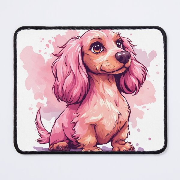 Item preview, Adorable Pink Watercolor Dachshund Puppy Illustration designed and sold by Karolina’s Cozy Creations.