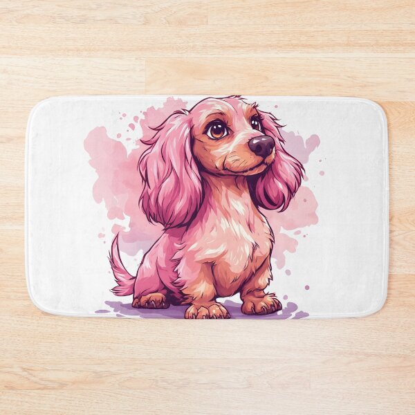 Item preview, Adorable Pink Watercolor Dachshund Puppy Illustration designed and sold by Karolina’s Cozy Creations.