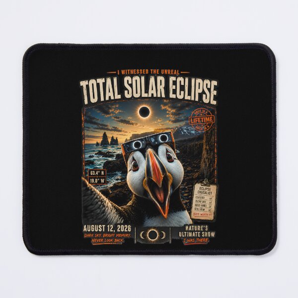 Item preview, Total Solar Eclipse Iceland Puffin Selfie August 12 2026 designed and sold by THREE LITTLE BEANS.