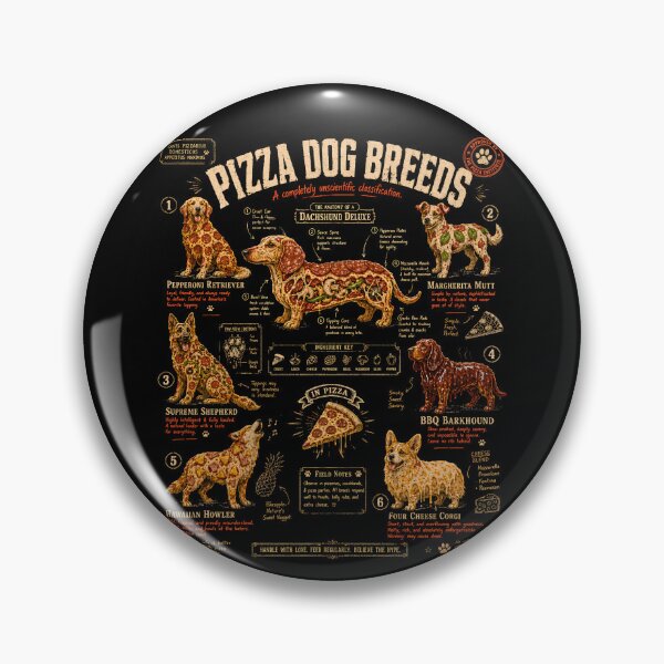 Item preview, Pizza Dog Breeds Funny Canine Food Anatomy Chart designed and sold by THREE LITTLE BEANS.
