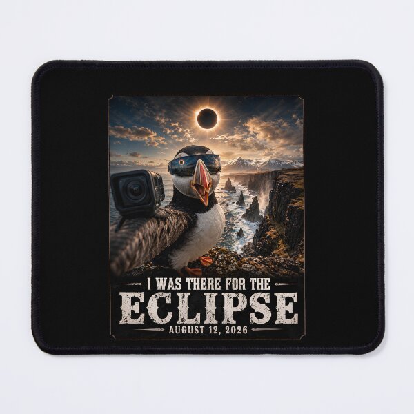 Item preview, Total Solar Eclipse Iceland Puffin Selfie August 12 2026 designed and sold by THREE LITTLE BEANS.