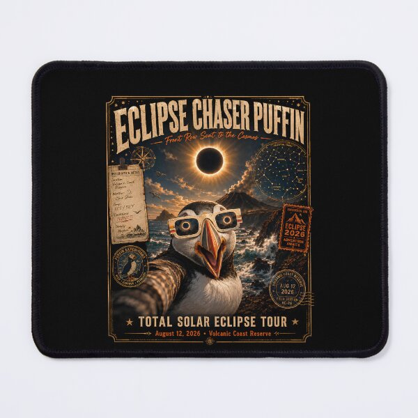 Item preview, Total Solar Eclipse Iceland Puffin Selfie August 12 2026 designed and sold by THREE LITTLE BEANS.
