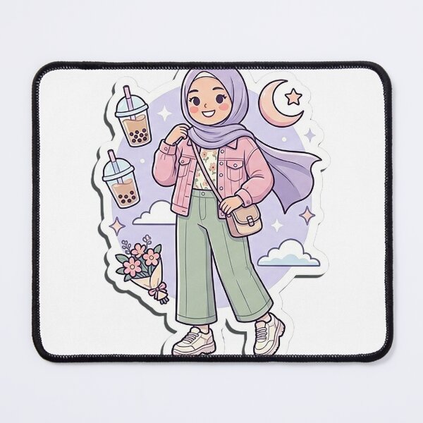 Item preview, Cute Stylish Muslim Girl Sticker designed and sold by Azza-Mahmoud.