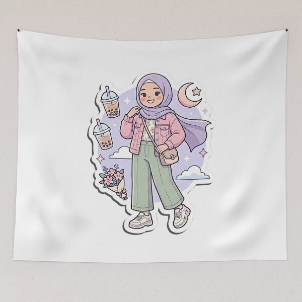Item preview, Cute Stylish Muslim Girl Sticker designed and sold by Azza-Mahmoud.