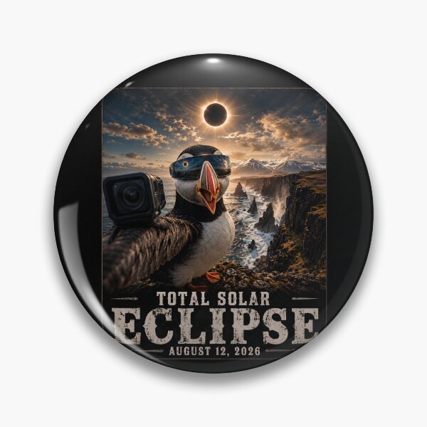 Item preview, Total Solar Eclipse Iceland Puffin Selfie August 12 2026 designed and sold by THREE LITTLE BEANS.