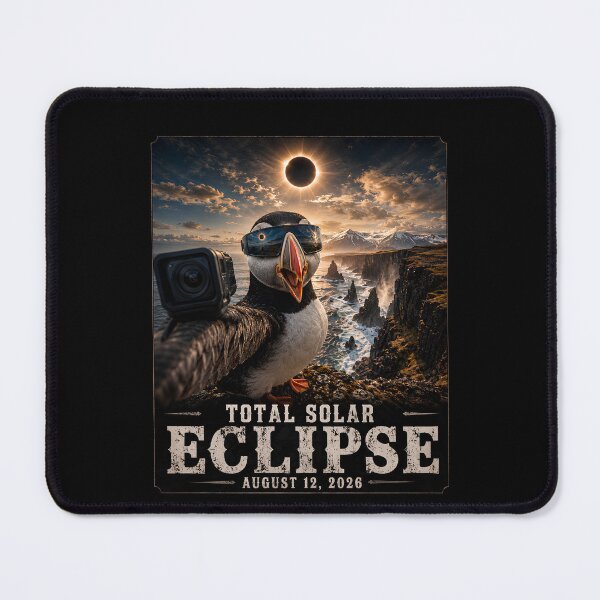 Item preview, Total Solar Eclipse Iceland Puffin Selfie August 12 2026 designed and sold by THREE LITTLE BEANS.
