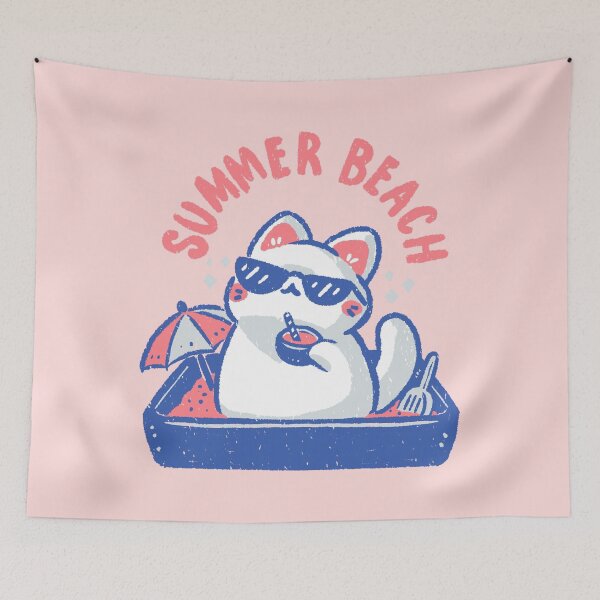 Item preview, Funny Summer Beach Cat designed and sold by xMorfina.