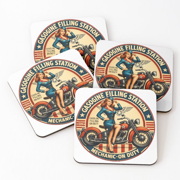 Item preview, Retro Pin-UP Biker Girl - Vintage Motorcycle Garage Art | Cassic Americana Aesthetic Design designed and sold by Ivory Code.