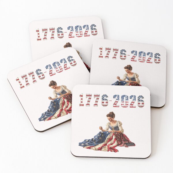 Item preview, 1776–2026 America 250 | Patriotic Woman Sewing the American Flag designed and sold by EVESTUDIOART.