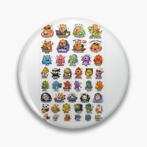 Item preview, Cute Chibi Animals and Funny Caption Stickers designed and sold by lacleo digital Private Limited.