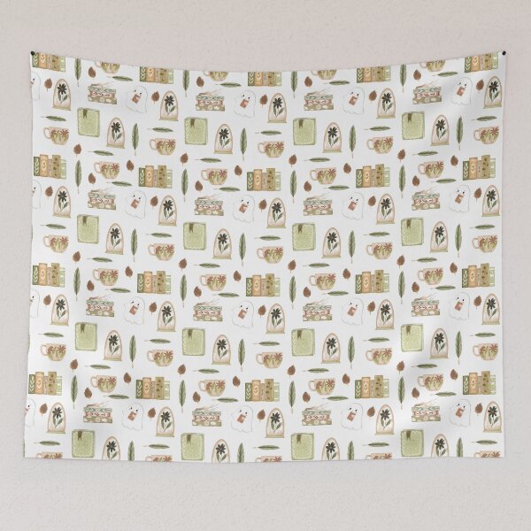 Item preview, Book lover ghost whimsy seamless pattern designed and sold by pinkyfish1010.