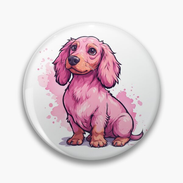 Item preview, Cute Pink Dachshund Watercolor Dog Portrait Illustration designed and sold by Karolina’s Cozy Creations.