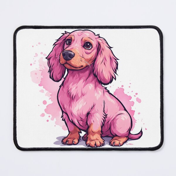Item preview, Cute Pink Dachshund Watercolor Dog Portrait Illustration designed and sold by Karolina’s Cozy Creations.