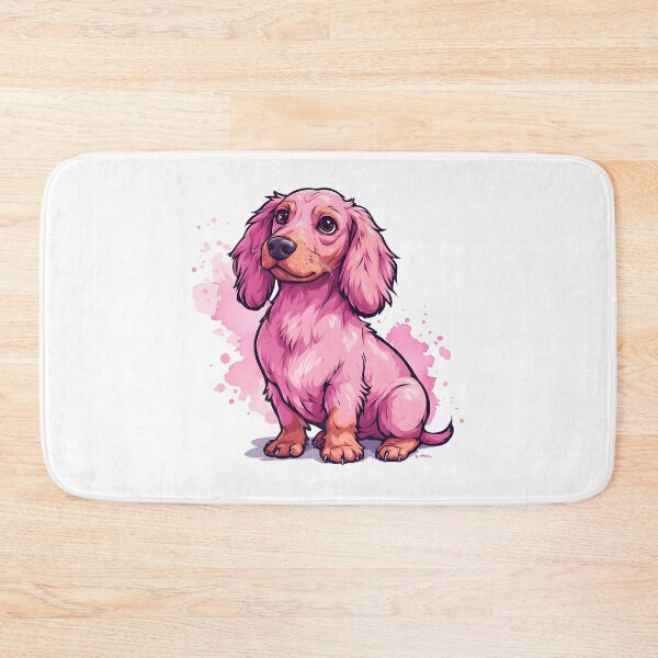 Item preview, Cute Pink Dachshund Watercolor Dog Portrait Illustration designed and sold by Karolina’s Cozy Creations.