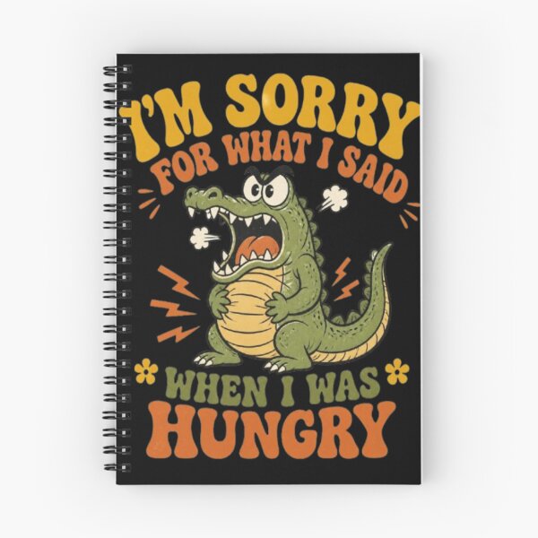 Item preview, Funny Retro Crocodile Hangry Shirt - I'm Sorry For What I Said When I Was Hungry T-Shirt designed and sold by ElkasDesign.