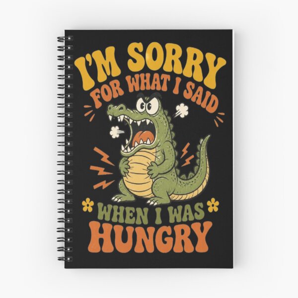Item preview, Funny Retro Crocodile Hangry Shirt - I'm Sorry For What I Said When I Was Hungry T-Shirt designed and sold by ElkasDesign.