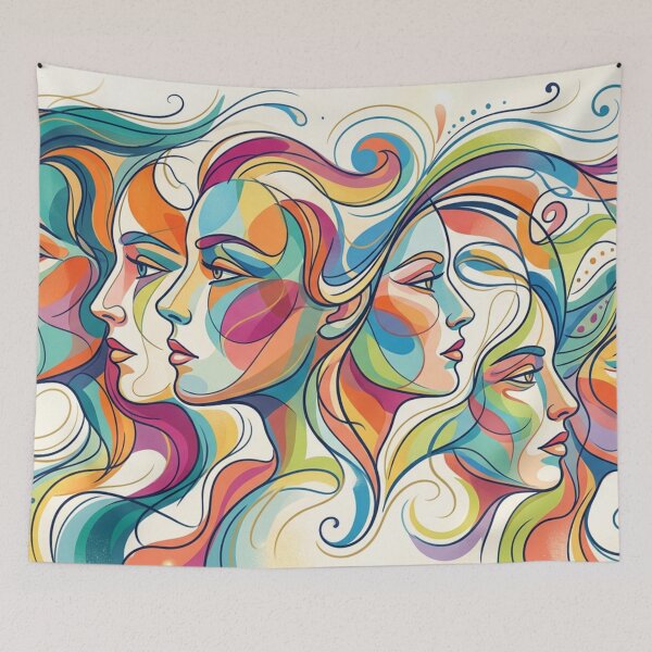 Item preview, Flowing Faces in Colors designed and sold by Sigtrix.