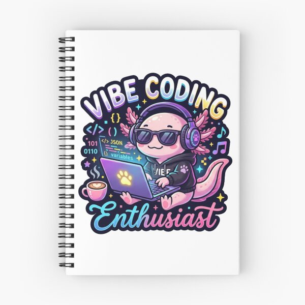 Item preview, Vibe Coding Enthusiast – Cute Axolotl  Programmer Sticker | Kawaii Tech  Axolotl Coding Vibes designed and sold by NuniDesigns.