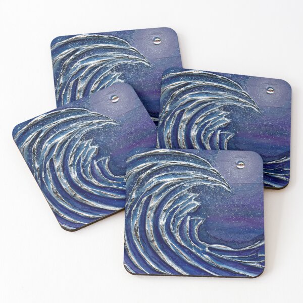 Item preview, Night Surf Purple & Silver Wave 3D Ocean  designed and sold by Cass Harker Studio.