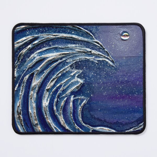 Item preview, Night Surf Purple & Silver Wave 3D Ocean designed and sold by Cass Harker Studio.
