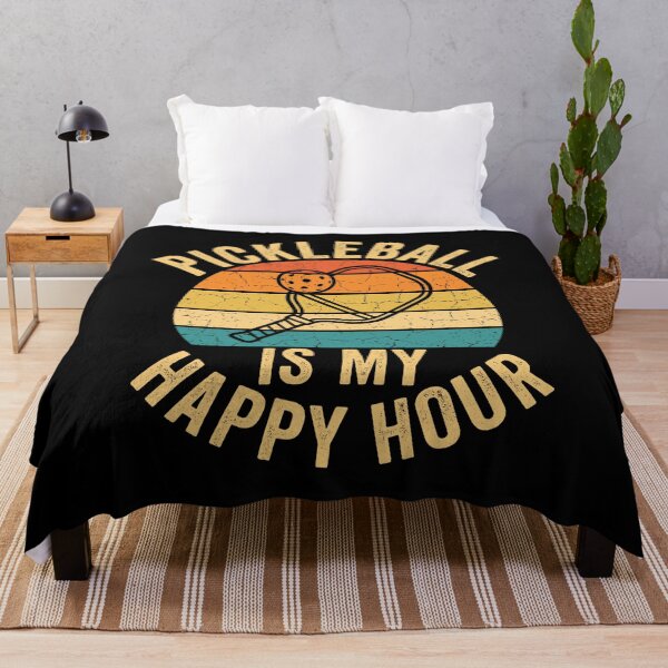 Item preview, Pickleball Is My Happy Hour Retro Sunset designed and sold by timizar.
