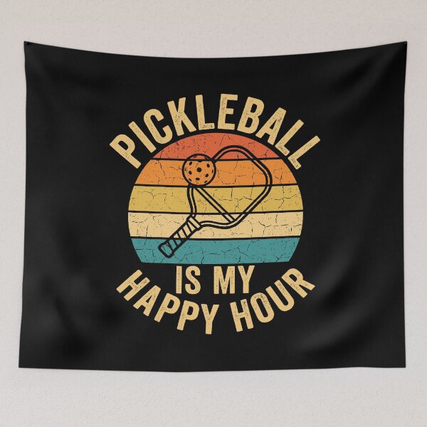 Item preview, Pickleball Is My Happy Hour Retro Sunset designed and sold by timizar.