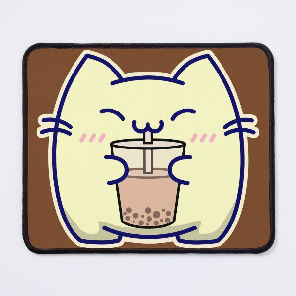Item preview, Cute Cat Chineko Happily Drinks Bubble Tea designed and sold by ChinekoCat.