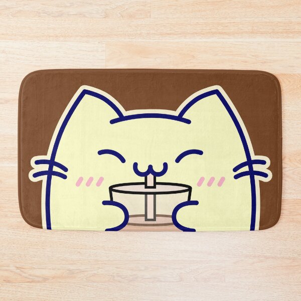 Item preview, Cute Cat Chineko Happily Drinks Bubble Tea designed and sold by ChinekoCat.