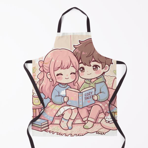 Item preview, Cute Kawaii Couple Reading Books Indoors designed and sold by sumeetkaliya.