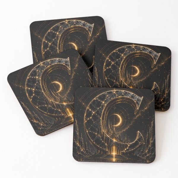 Item preview, Letter C Wall Art Black Gold Initial Monogram Poster designed and sold by LiaDreamz.