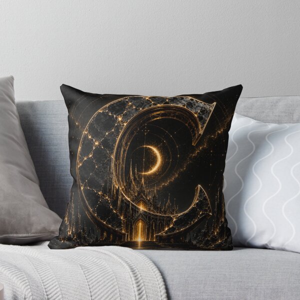 Item preview, Letter C Wall Art Black Gold Initial Monogram Poster designed and sold by LiaDreamz.
