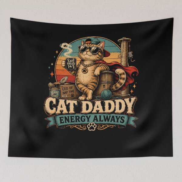 Item preview, Cat Daddy Energy Always Funny Cat Lover designed and sold by THREE LITTLE BEANS.