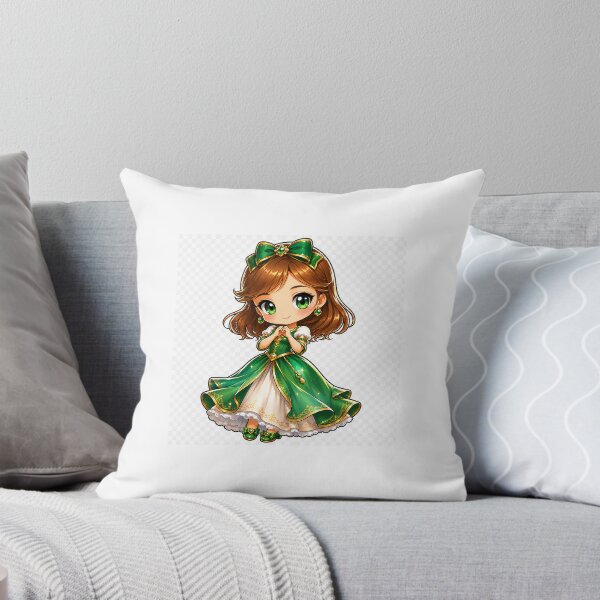 Item preview, Emerald Princess – Watercolor Chibi Fantasy Princess designed and sold by Mystic Fluid.