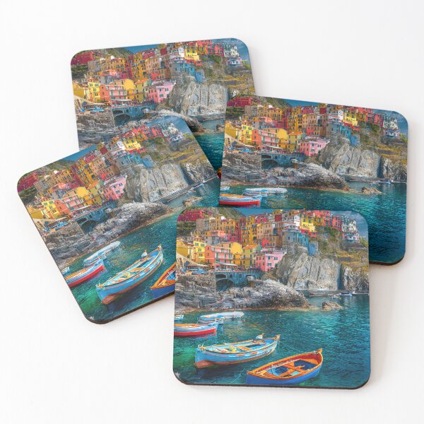 Item preview, Beautiful Coastal Village with Colorful Houses designed and sold by Artessie.