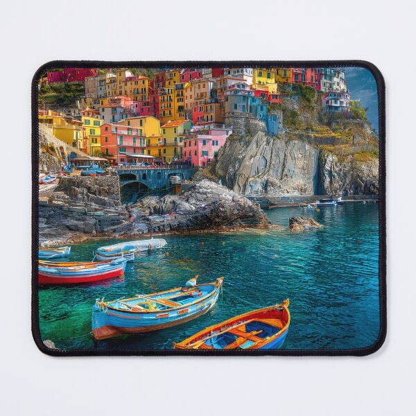 Item preview, Beautiful Coastal Village with Colorful Houses designed and sold by Artessie.